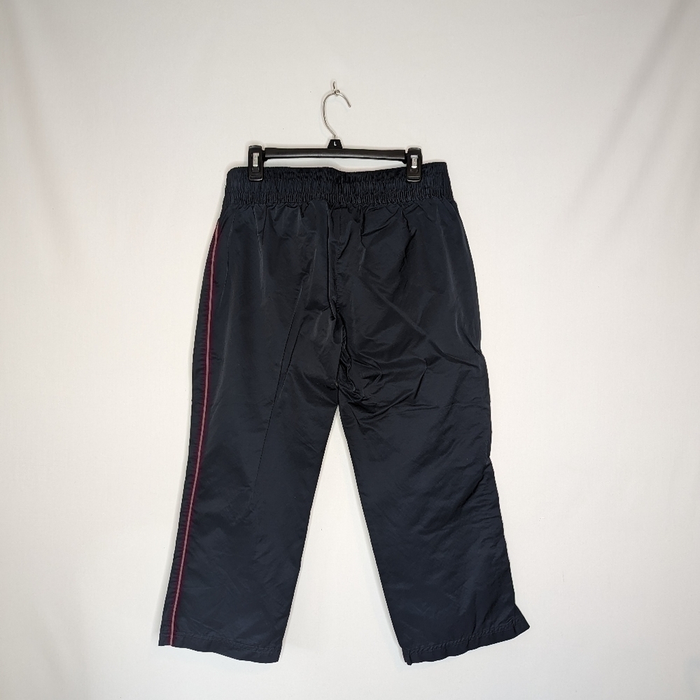 Navy Pink Striped Workout Cropped Pants - Picture 4 of 11
